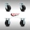 Service Caster 5 Inch SS Polyolefin Caster Set with Roller Bearings 2 Swivel 2 Rigid SCC SCC-SS30S520-POR-2-R-2 - alternate 4